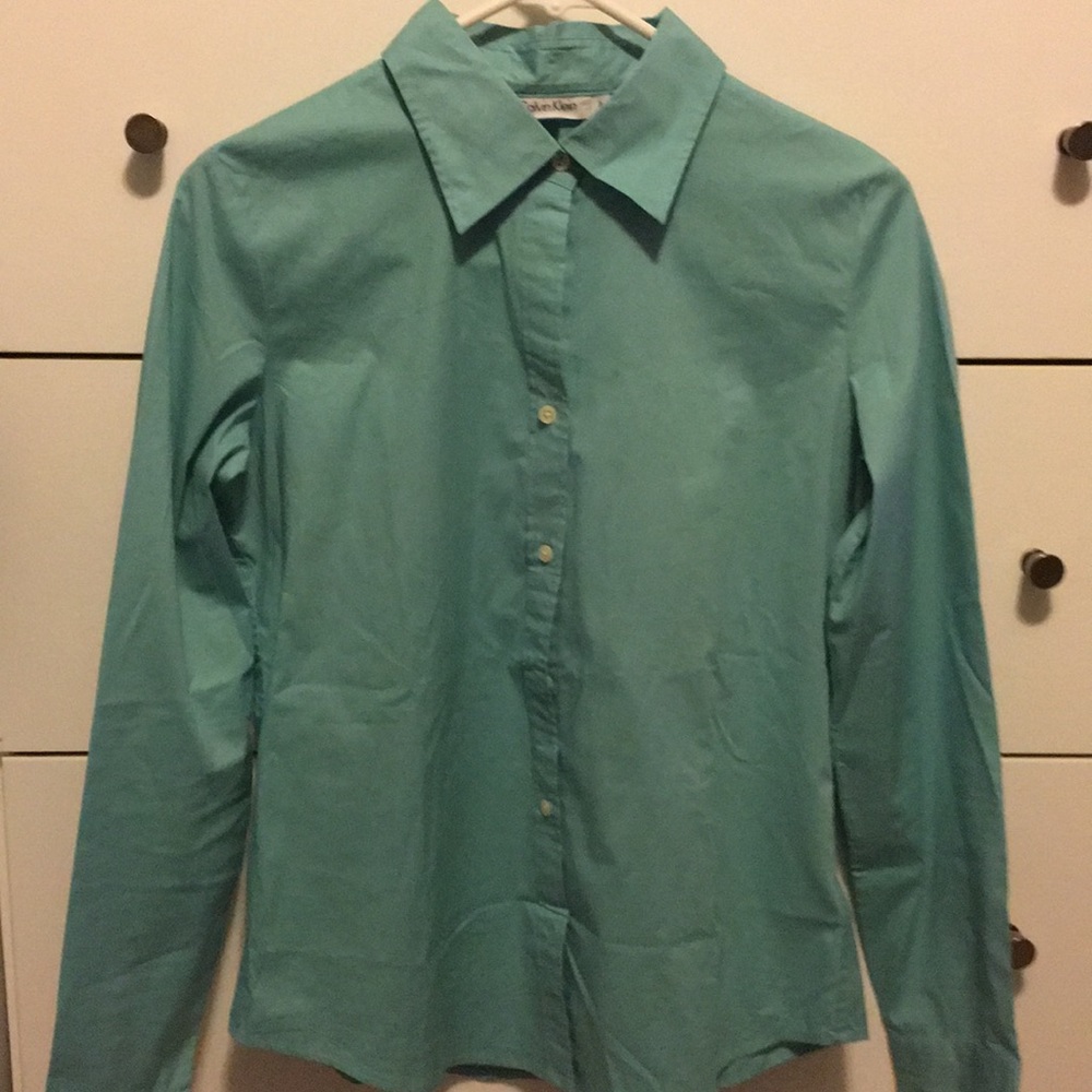 Calvin Klein turquoise shirt long sleeve Sz S